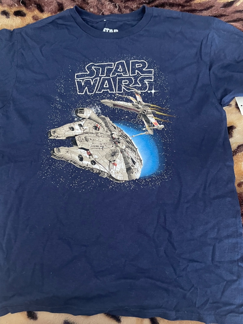 Star Wars Boys Navy Blue Millennium Falcon Graphic Tee